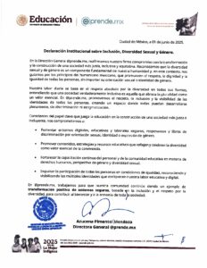 Declaración Institucional sobre la Inclusión, Diversidad Sexual y Género